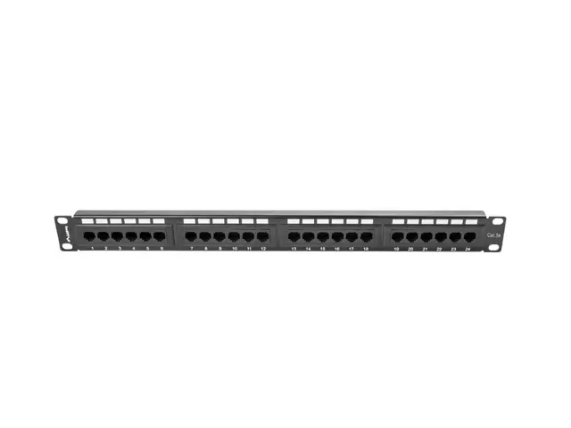 Patch panel, Lanberg patch panel 24 port 1U CAT.5E, negru - image 1