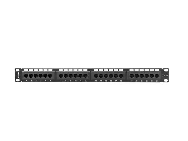 Пач панел, Lanberg patch panel 24 port 1U CAT.5E, black - image 2