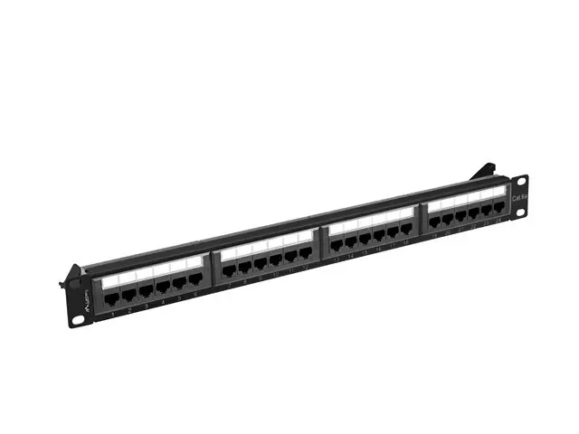 Patch panel, Lanberg patch panel 24 port 1U 19" CAT.6a utp negru - image 1