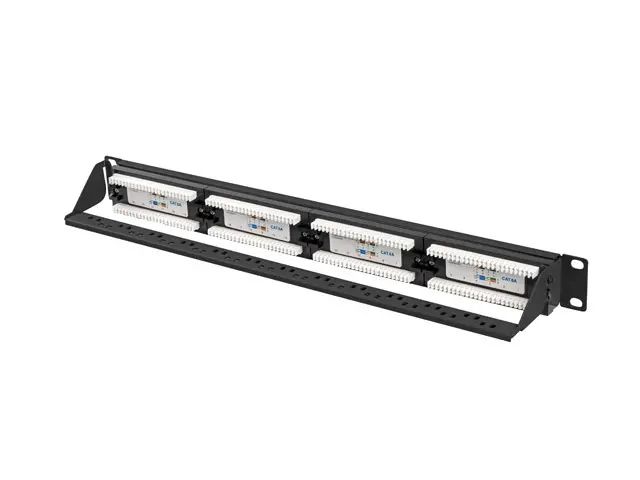 Пач панел, Lanberg patch panel 24 port 1U 19" CAT.6a utp black - image 2