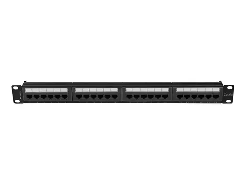 Пач панел, Lanberg patch panel 24 port 1U 19" CAT.6a utp black - image 4