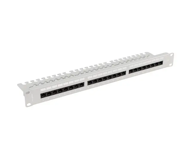 Пач панел, Lanberg patch panel 24 port 1U 19" CAT.6a utp with cable organizer grey - image 3
