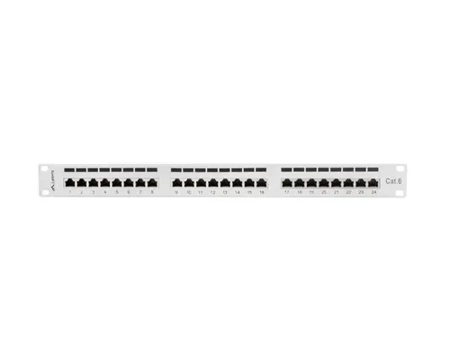 Пач панел, Lanberg patch panel 24 port 1U CAT.6 shielded, grey - image 3