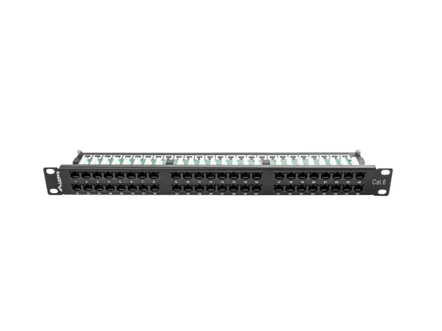 Пач панел, Lanberg patch panel 48 port 1U CAT.6, black - image 1