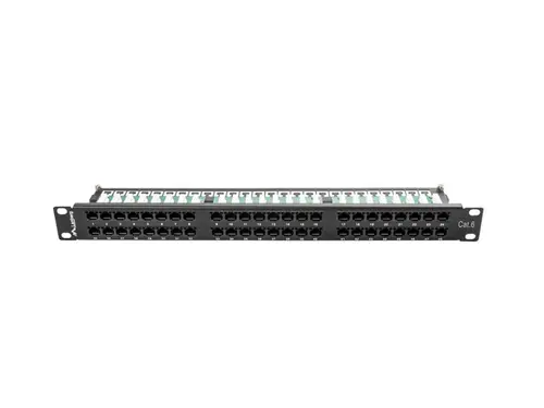 Patch panel, Lanberg patch panel 48 port 1U CAT.6, negru - 2