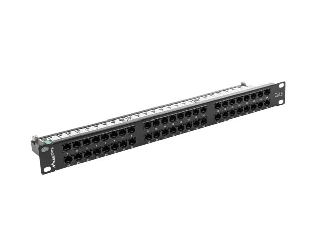 Patch panel, Lanberg patch panel 48 port 1U CAT.6, negru - image 2