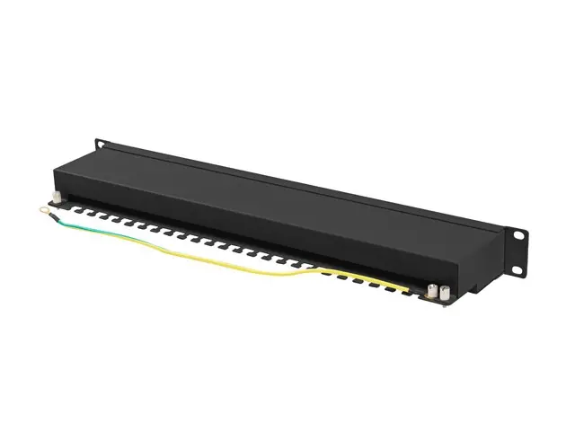 Пач панел, Lanberg patch panel 24 port 1U 19" CAT.6a ftp with cable organizer shielded black - image 2