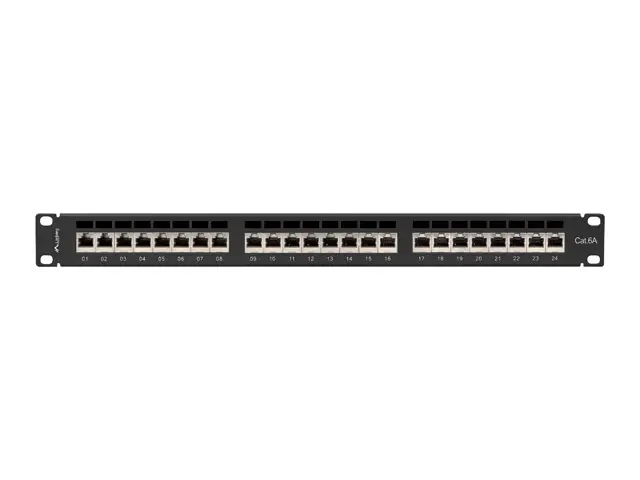 Пач панел, Lanberg patch panel 24 port 1U 19" CAT.6a ftp with cable organizer shielded black - image 3
