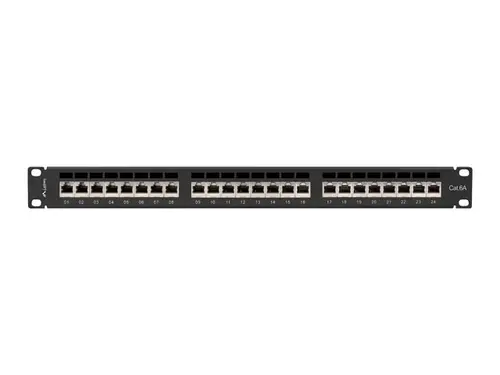 Пач панел, Lanberg patch panel 24 port 1U 19" CAT.6a ftp with cable organizer shielded black - image 3