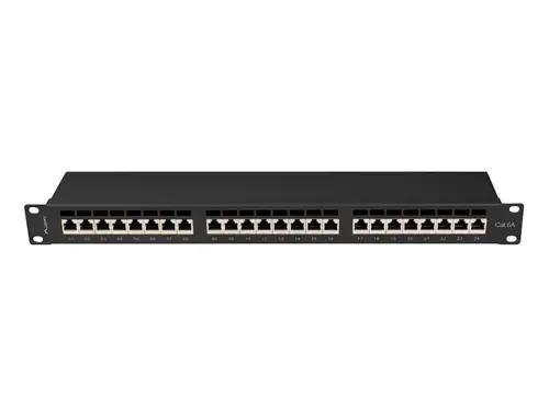 Пач панел, Lanberg patch panel 24 port 1U 19" CAT.6a ftp with cable organizer shielded black - image 5