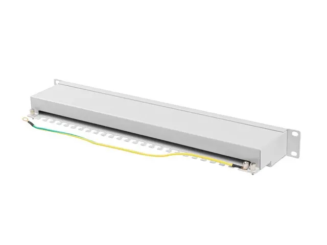 Patch panel, Lanberg patch panel 24 θυρών 1U 19" CAT.6a FTP με οργανωτή καλωδίων θωρακισμένο γκρι - image 2