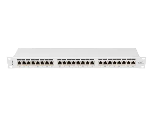 Пач панел, Lanberg patch panel 24 port 1U 19" CAT.6a ftp with cable organizer shielded grey - image 3