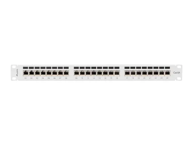 Пач панел, Lanberg patch panel 24 port 1U 19" CAT.6a ftp with cable organizer shielded grey - image 4