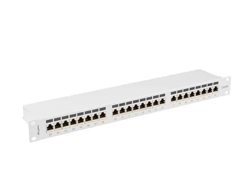 Пач панел, Lanberg patch panel 24 port 1U 19" CAT.6a ftp with cable organizer shielded grey - image 5