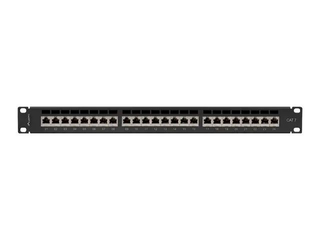 Пач панел, Lanberg patch panel 24 port 1U 19" CAT.7 ftp with cable organizer shielded black - image 2