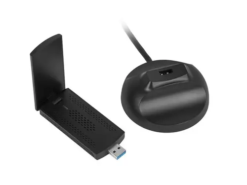 Адаптер, Lanberg USB adapter wireless network card nc-3000-wi ax3000 tri-band 2x internal antennas - image 3