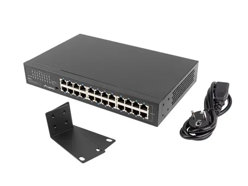 Комутатор, Lanberg switch rsge-24 24x 1GB unmanaged gigabit ethernet rack 19"