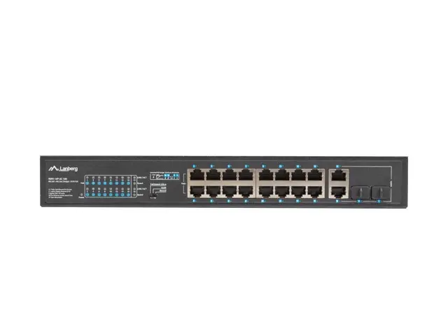 Comutator, Lanberg switch 16x 100mb PoE+/2x 1GB/1x SFP fără management rack 10" & 19" Gigabit Ethernet 150W - image 4
