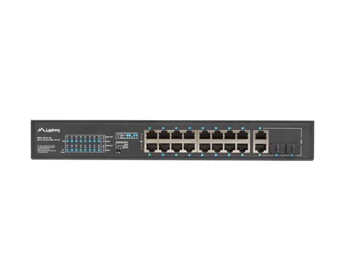 Μεταγωγέας, Lanberg switch 16x 100mb PoE+/2x 1GB/1x SFP χωρίς διαχείριση rack 10" & 19" Gigabit Ethernet 150W - 5
