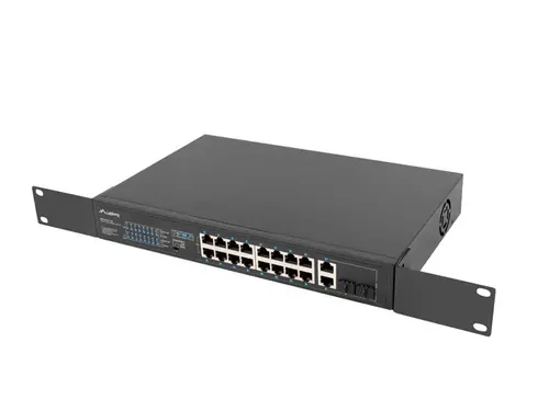 Comutator, Lanberg switch 16x 100mb PoE+/2x 1GB/1x SFP fără management rack 10" & 19" Gigabit Ethernet 150W - 6