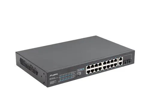 Μεταγωγέας, Lanberg switch 16x 100mb PoE+/2x 1GB/1x SFP χωρίς διαχείριση rack 10" & 19" Gigabit Ethernet 150W - 7