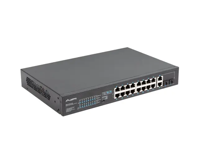 Комутатор, Lanberg switch 16x 100mb poe+/2x 1GB/1x sfp rack 19" unmanaged gigabit ethernet 250w - image 3
