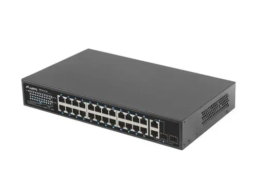 Комутатор, Lanberg Switch 24 x 100MB POE+/2 x Combo Rack 19" Gigabit Ethernet, 250W - image 4