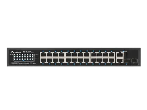 Комутатор, Lanberg switch 24x 100mb poe+/2x combo rack 19" gigabit ethernet 360w v2 - image 1