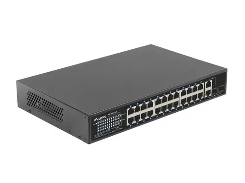 Комутатор, Lanberg switch 24x 100mb poe+/2x combo rack 19" gigabit ethernet 360w v2 - image 3