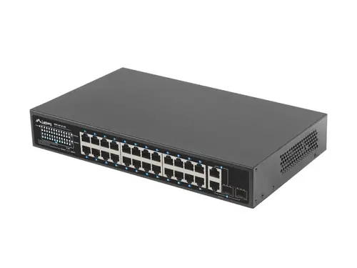 Switch, Lanberg switch 24x 100mb PoE+/2x combo rack 19" Gigabit Ethernet 360w v2 - 5