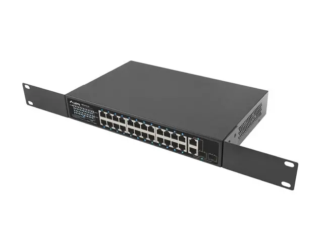 Switch, Lanberg switch 24x 100mb PoE+/2x combo rack 19" Gigabit Ethernet 360w v2 - image 5