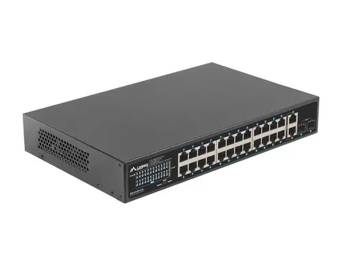 Комутатор, Lanberg switch 24x 1GB poe+/2x GB 2x sfp rack 19" gigabit ethernet 250w - image 2