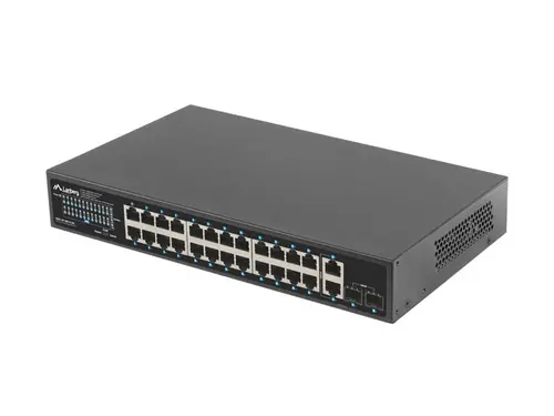Switch, Lanberg switch 24x 1GB PoE+/2x GB 2x SFP rack 19" Gigabit Ethernet 360w - 4