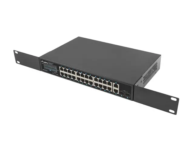 Switch, Lanberg switch 24x 1GB PoE+/2x GB 2x SFP rack 19" Gigabit Ethernet 360w - image 4