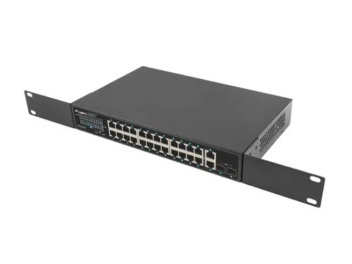 Switch, Lanberg switch 24x 1GB PoE+/2x GB 2x SFP rack 19" Gigabit Ethernet 360w - 5