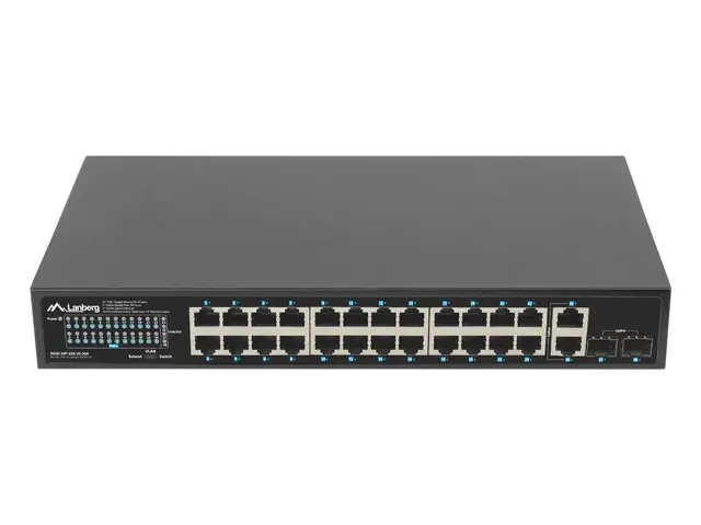 Комутатор, Lanberg switch 24x 1GB poe+/2x GB 2x sfp rack 19" gigabit ethernet 360w - image 5