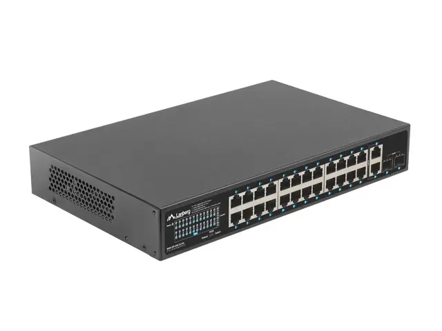 Switch, Lanberg switch 24x 1GB PoE+/2x GB 2x SFP rack 19" Gigabit Ethernet 360w - image 6