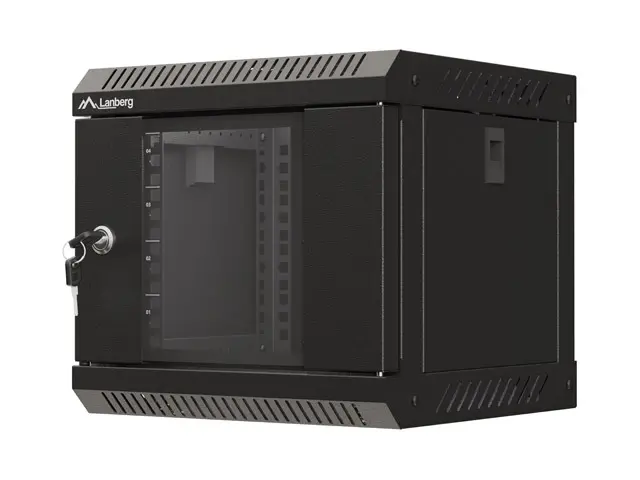 Комуникационен шкаф, Lanberg rack cabinet 10" wall-mount 4U/300x300 (flat pack) with glass door black - image 10