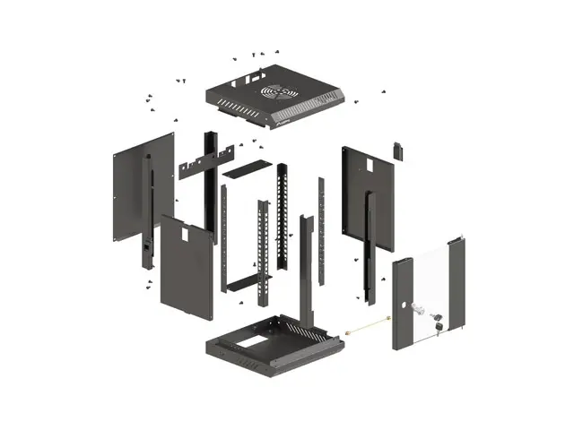 Комуникационен шкаф, Lanberg rack cabinet 10" wall-mount 4U/300x300 (flat pack) with glass door black - image 12