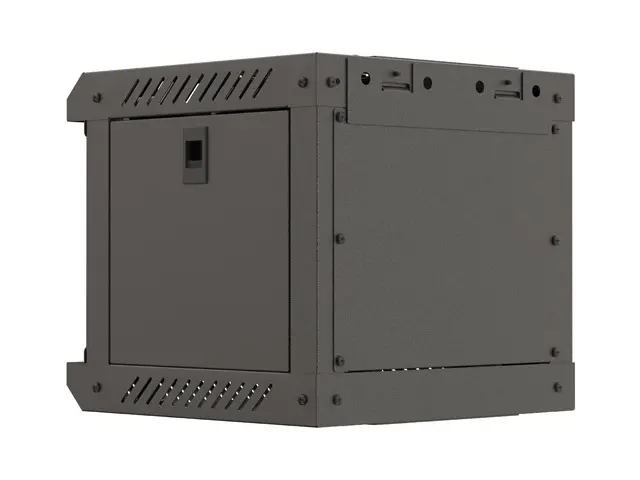 Комуникационен шкаф, Lanberg rack cabinet 10" wall-mount 4U/300x300 (flat pack) with glass door black - image 3