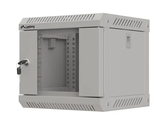 Комуникационен шкаф, Lanberg rack cabinet 10" wall-mount 4U/300x300 (flat pack) with glass door grey - image 11