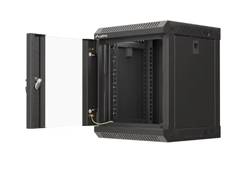 Комуникационен шкаф, Lanberg rack cabinet 10" wall-mount 6U/300x300 (flat pack) with glass door black - image 10