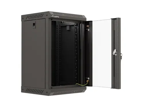 Комуникационен шкаф, Lanberg rack cabinet 10" wall-mount 9U/300x300 (flat pack) with glass door black - image 8