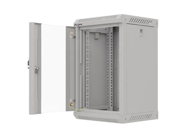 Комуникационен шкаф, Lanberg rack cabinet 10" wall-mount 9U/300x300 (flat pack) with glass door grey - image 11