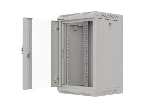 Ικρίωμα δικτύου, Lanberg rack cabinet 10" επιτοίχιο 9U/300x300 (flat pack) με γυάλινη πόρτα γκρι - 12