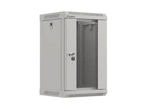 Ικρίωμα δικτύου, Lanberg rack cabinet 10" επιτοίχιο 9U/300x300 (flat pack) με γυάλινη πόρτα γκρι - 1