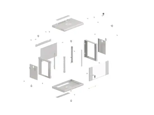 Комуникационен шкаф, Lanberg rack cabinet 19" wall-mount 4U/540x350 (flat pack) with glass door grey - image 11