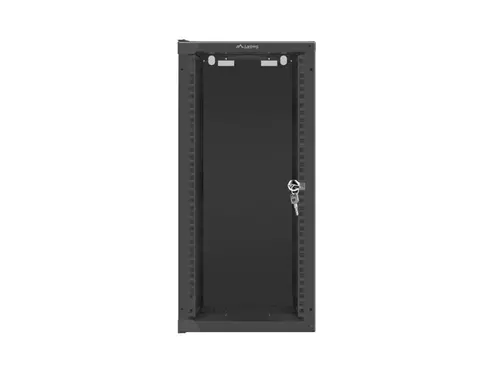 Комуникационен шкаф, Lanberg rack cabinet 10" wall-mount 12U/280x310 (flat pack) with glass door black - image 2