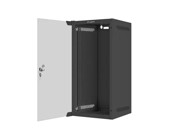Комуникационен шкаф, Lanberg rack cabinet 10" wall-mount 12U/280x310 (flat pack) with glass door black - image 4