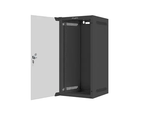 Ερμάριο επικοινωνιών, Lanberg rack 10" επιτοίχιο 12U/280x310 (flat pack) με γυάλινη πόρτα, μαύρο - 5